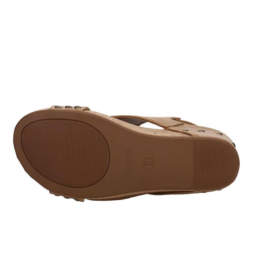 NEW CORKYS FOOTWEAR women's carley wedge sandal in cognac - Picture 6 of 6